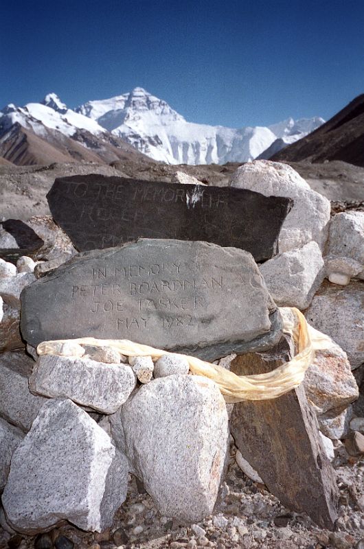 23 Memorial To Roger Marshall Who Died May 21, 1987 And Peter Boardman and Joe Tasker Who Were Last Seen May 17, 1982 At Hill Next To Everest North Face Base Camp